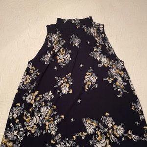 Ann Taylor Shirt NAVY blue with floral print